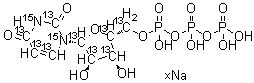 structure of CAS# 285978-18-9, 尿苷-<sup>13</sup>C<sub>9</sub>-<sup>15</sup>N<sub>2</sub> 5'-(四氢三磷酸酯)钠盐