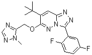 structure of CAS# 286456-42-6, 3-(2,5-Difluorophenyl)-7-(1,1-dimethylethyl)-6-[(1-methyl-1H-1,2,4-triazol-5-yl)methoxy]-1,2,4-triazolo[4,3-b]pyridazine