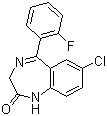 CAS 登录号：2886-65-9, 7-氯-5-(2-氟苯基)-1,3-二氢-2H-1,4-苯并二氮杂卓-2-酮