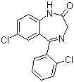CAS 登录号：2894-67-9, 地洛西泮, 7-氯-5-(2-氯苯基)-1,3-二氢-2H-1,4-苯并二氮杂卓-2-酮