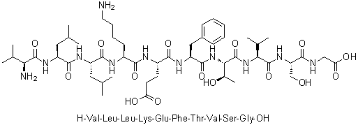 CAS 登录号：289722-50-5, L-缬氨酰-L-亮氨酰-L-亮氨酰-L-赖氨酰-L-alpha-谷氨酰-L-苯丙氨酰-L-苏氨酰-L-缬氨酰-L-丝氨酰甘氨酸