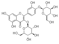structure of CAS# 29125-80-2, 槲皮素 3,4'-二葡糖甙