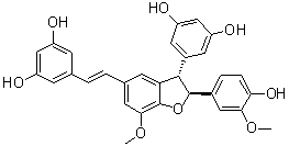 CAS # 291535-65-4, Shegansu B, (+)-Shegansu B, Parvifolol D, rel-(+)-5-[(1E)-2-[(2R,3R)-3-(3,5-Dihydroxyphenyl)-2,3-dihydro-2-(4-hydroxy-3-methoxyphenyl)-7-methoxy-5-benzofuranyl]ethenyl]-1,3-benzenediol
