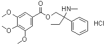 structure of CAS# 294882-33-0, 3,4,5-Trimethoxybenzoic acid 2-(methylamino)-2-phenylbutyl ester hydrochloride