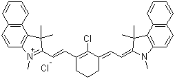 CAS # 297173-98-9, 2-[2-[2-Chloro-3-[2-(1,3-dihydro-1,1,3-trimethyl-2H-benz[e]indol-2-ylidene)ethylidene]-1-cyclohexen-1-yl]ethenyl]-1,1,3-trimethyl-1H-benz[e]indolium chloride