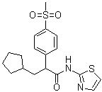 CAS 登录号：300352-96-9, 3-环戊基-2-[4-(甲烷磺酰基)苯基]-N-(噻唑-2-基)丙酰胺