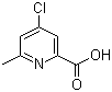 structure of CAS# 30235-19-9, 4-氯-6-甲基吡啶-2-甲酸