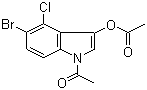 CAS # 3030-06-6, 1-Acetyl-5-bromo-4-chloro-1H-indol-3-yl acetate, N-Acetyl-5-bromo-4-chloroindol-3-yl acetate, 5-Bromo-4-chloroindoxyl 1,3-diacetate