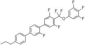 CAS # 303186-36-9, 4-[Difluoro(3,4,5-trifluorophenoxy)methyl]-2',3,5-trifluoro-4''-propyl-1,1':4',1''-terphenyl, 3-BB(F)B(F,F)XB(F,F)-F, PGUQU 3F