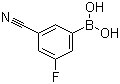 structure of CAS# 304858-67-1, 3-氰基-5-氟苯硼酸