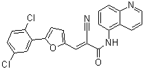 structure of CAS# 304896-28-4, 2-Cyano-3-[5-(2,5-dichlorophenyl)-2-furanyl]-N-5-quinolinyl-2-propenamide