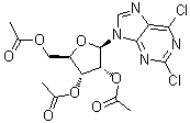 structure of CAS# 3056-18-6, 2,6-二氯-9-(2,3,5-三-O-乙酰基-beta-D-呋喃核糖基)-9H-嘌呤