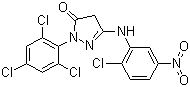 structure of CAS# 30707-68-7, 1-(2',4',6'-Trichlorophenyl)-3-(2'-chloro-5'-nitroanilino)-5-pyrazolone