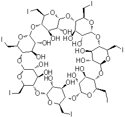 structure of CAS# 30754-23-5, 七(6-碘-6-脱氧)-beta-环糊精