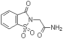 CAS # 30763-03-2, 3-Oxo-1,2-benzisothiazoline-2-acetamide 1,1-dioxide