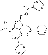 structure of CAS# 3080-30-6, 1-O-乙酰基-2,3,5-O-三苯甲酰基-beta-L-呋喃核糖