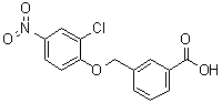 structure of CAS# 30880-72-9, 3-[(2-Chloro-4-nitrophenoxy)methyl]benzoic acid