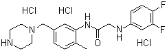 CAS 登录号：309712-55-8, 2-[(3,4-二氟苯基)氨基]-N-[2-甲基-5-(1-哌嗪基甲基)苯基]乙酰胺盐酸盐