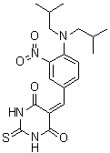 structure of CAS# 312271-03-7, 5-[[4-[二(2-甲基丙基)氨基]-3-硝基苯基]亚甲基]二氢-2-硫代-4,6(1H,5H)-嘧啶二酮