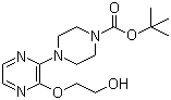 CAS # 313654-84-1, 2-[3-(4-tert-Butoxycarbonyl-1-piperazinyl)-2-pyrazinyloxy]ethanol, 4-[3-(2-Hydroxyethoxy)-2-pyrazinyl]-1-piperazinecarboxylic acid 1,1-dimethylethyl ester