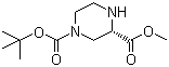 structure of CAS# 314741-39-4, (S)-1-N-叔丁氧羰基哌嗪-3-甲酸甲酯