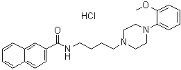 structure of CAS# 314776-92-6, N-[4-[4-(2-甲氧基苯基)-1-哌嗪基]丁基]-2-萘甲酰胺单盐酸盐