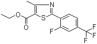 CAS # 317319-35-0, Ethyl 2-[2-fluoro-4-(trifluoromethyl)phenyl]-4-methyl-5-thiazolecarboxylate, 2-[2-Fluoro-4-(trifluoromethyl)phenyl]-4-methyl-5-thiazolecarboxylic acid ethyl ester