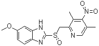 CAS # 317807-10-6, 2-[[(3,5-Dimethyl-4-nitro-2-pyridinyl)methyl]sulfinyl]-6-methoxy-1H-benzimidazole