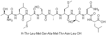 CAS # 318274-76-9, L-Threonyl-L-leucyl-L-methionyl-L-seryl-L-alanyl-L-methionyl-L-threonyl-L-asparaginyl-L-leucine