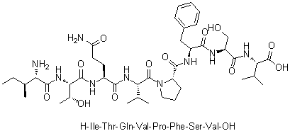 CAS 登录号：319927-23-6, L-异亮氨酰-L-苏氨酰-L-谷氨酰胺酰-L-缬氨酰-L-脯氨酰-L-苯丙氨酰-L-丝氨酰-L-缬氨酸