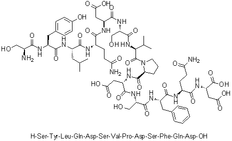 L-Seryl-L-tyrosyl-L-leucyl-L-glutaminyl-L-alpha-aspartyl-L-seryl-L-valyl-L-prolyl-L-alpha-aspartyl-L-seryl-L-phenylalanyl-L-glutaminyl-L-aspartic acid molecular structure (CAS 320341-56-8)