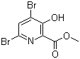 structure of CAS# 321596-55-8, 4,6-二溴-3-羟基吡啶-2-甲酸甲酯