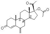structure of CAS# 32634-95-0, 17alpha-乙酰氧基-6-亚甲基孕甾-4-烯-3,20-二酮