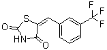 structure of CAS# 327033-36-3, 5-[[3-(三氟甲基)苯基]亚甲基]-2,4-噻唑烷二酮