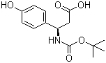 structure of CAS# 329013-12-9, Boc-(R)-3-Amino-3-(4-hydroxyphenyl)propionic acid