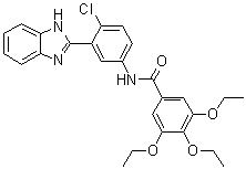 structure of CAS# 329196-48-7, N-[3-(1H-苯并咪唑-2-基)-4-氯苯基]-3,4,5-三乙氧基苯甲酰胺