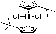 structure of CAS# 33010-55-8, Bis(tert-butylcyclopentadienyl)hafnium dichloride