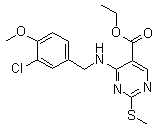 structure of CAS# 330785-81-4, 4-[[(3-氯-4-甲氧基苯基)甲基]氨基]-2-甲硫基-5-嘧啶羧酸乙酯