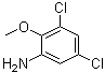 structure of CAS# 33353-68-3, 3,5-Dichloro-2-methoxybenzenamine