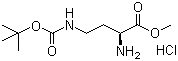 structure of CAS# 3350-15-0, N'-Boc-L-2,4-diaminobutyric acid methyl ester hydrochloride