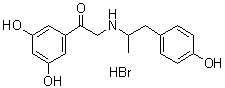 CAS # 3371-33-3, 3',5'-Dihydroxy-2-[[2-(p-hydroxyphenyl)-1-methylethyl]amino]acetophenone hydrobromide