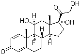 CAS # 338-95-4, Isoflupredone, 9-Fluoroprednisolone, 9-Fluoro-11beta,17,21-trihydroxypregna-1,4-diene-3,20-dione