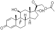 structure of CAS# 338-98-7, Isoflupredone acetate