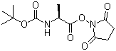 structure of CAS# 3392-05-0, Boc-L-丙氨酸 N-丁二酰亚胺酯