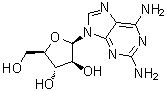 structure of CAS# 34079-68-0, 9-beta-D-Arabinofuranosyl-2,6-diaminopurine