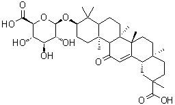 Glycyrrhetinic acid 3-O-mono-beta-D-glucuronide molecular structure (CAS 34096-83-8)