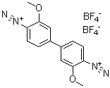 CAS # 3410-35-3, 3,3'-Dimethoxy-[1,1'-biphenyl]-4,4'-bis(diazonium) bis[tetrafluoroborate], Fast Blue B fluoroborate