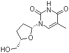 structure of CAS# 3416-05-5, 2',3'-二脱氧胸苷
