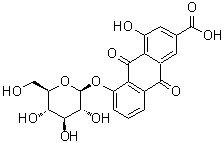 structure of CAS# 34298-86-7, 大黄酸-8-葡糖苷