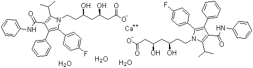 structure of CAS# 344423-98-9, Atorvastatin hemicalcium trihydrate